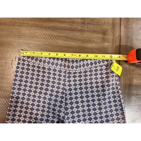 NWT Full Tilt Girls Argyle Flare Pants Size XL Blue White Stretch Elastic Waist - Picture 6 of 12